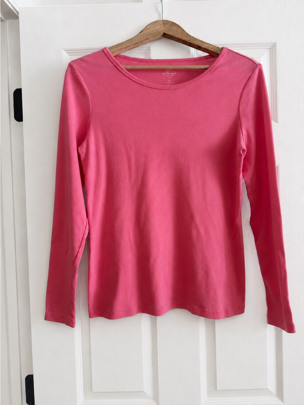St. John’s Bay Essential Tee Pink Long Sleeve 100% Cotton Top Women’s M